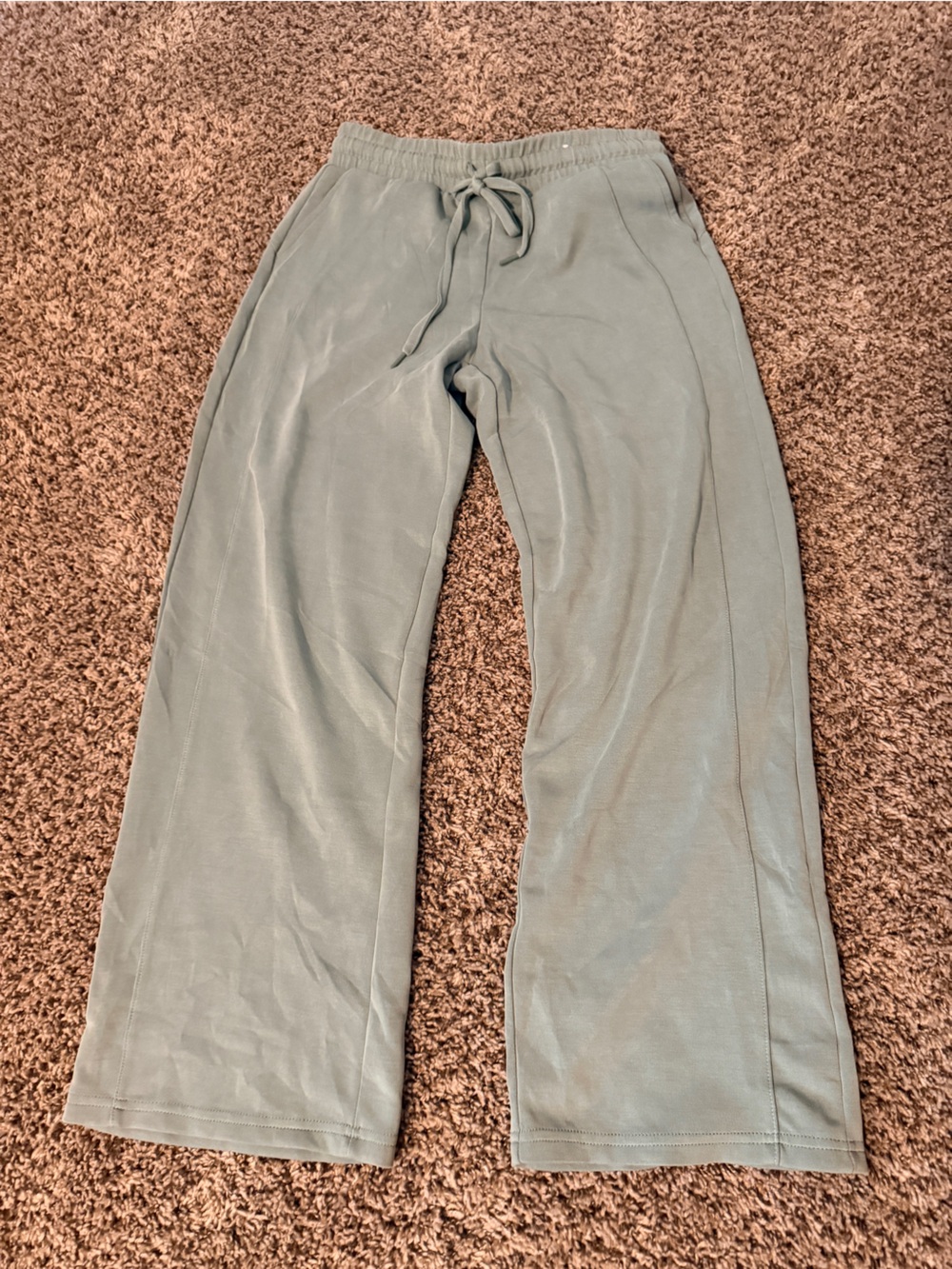 Sage Green Elastic Waist Lounge Pants